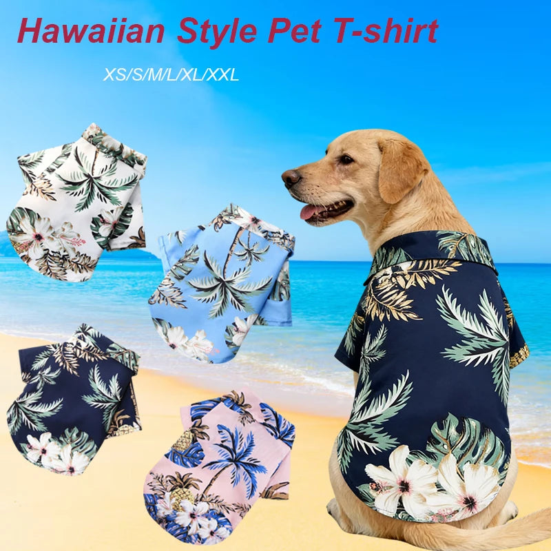 Velvet Hawaiian Pet Shirt — Tropical Pineapple Print Summer Shirt for Dogs & Cats | 6 Sizes & 4 Patterns